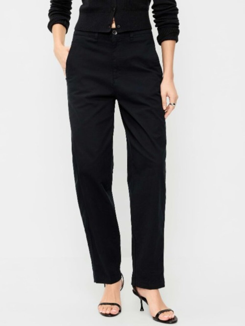 Old Navy High-Waisted OG Chino Ankle Pants Twill Black Size Small NEW